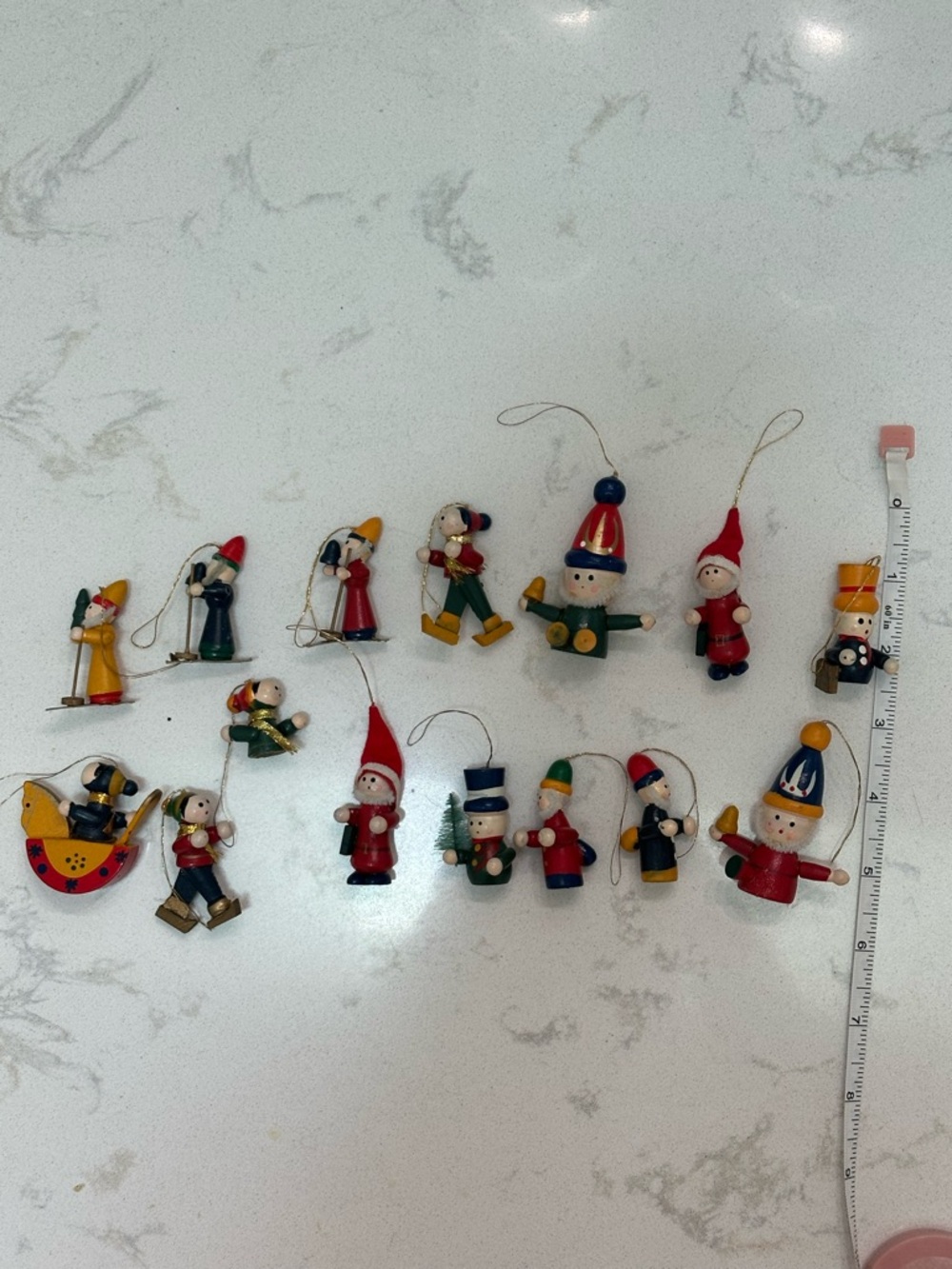 Handpainted Wooden Christmas Ornaments - Assorted Elves